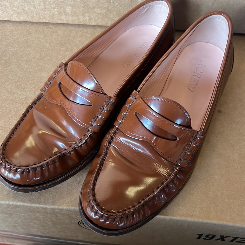J.crew Winona penny loafers in spazzolato leather BA190 worn - Picture 4 of 4